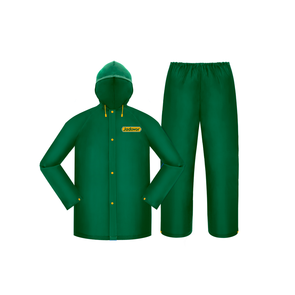 Traje lluvia completo talla l espesor 025mm 100% pvc nuevo resistente al agua ventilación axilas Jadever