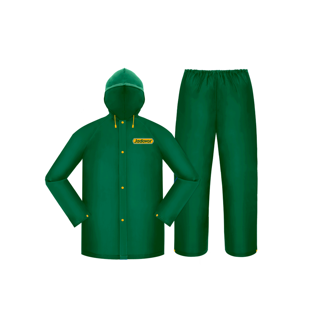 Traje lluvia completo talla xl espesor 025mm 100% pvc nuevo resistente al agua ventilación axilas Jadever