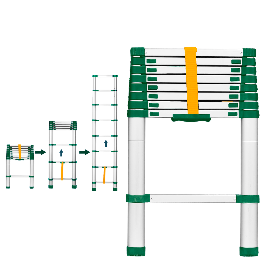 Escalera telescópica 8 escalones Jadever