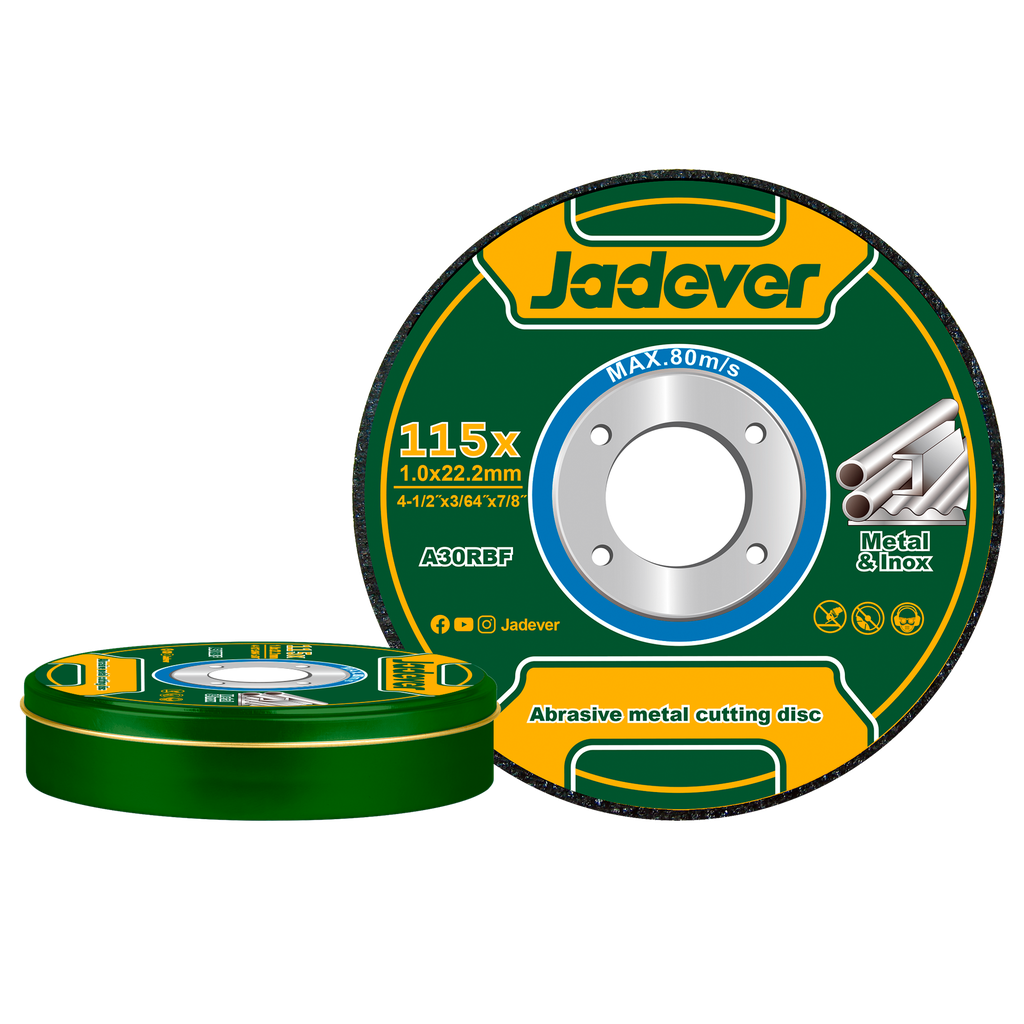 Kit disco abrasivo corte metal 15u 115 mm x x (4-1/2'' x 364'' x 7/8'') Jadever