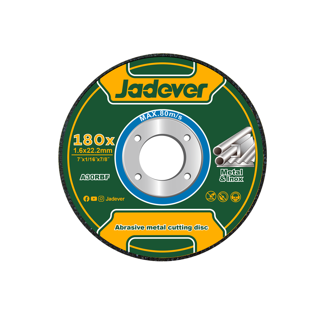 Disco abrasivo corte metal 180 mm x x (7'' x 1/16'' x 7/8'') Jadever