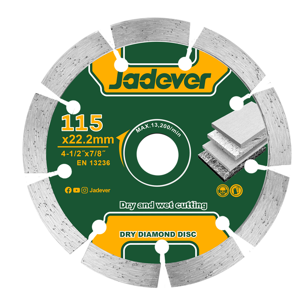 Disco diamante seco 115mm (4-1/2'' ancho Jadever