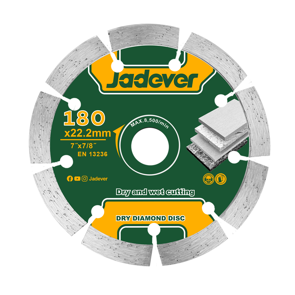 Disco diamante seco 180mm (7'') ancho Jadever