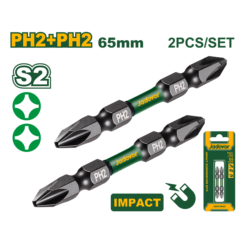 Set de Puntas x2 PH2 65mm Jadever