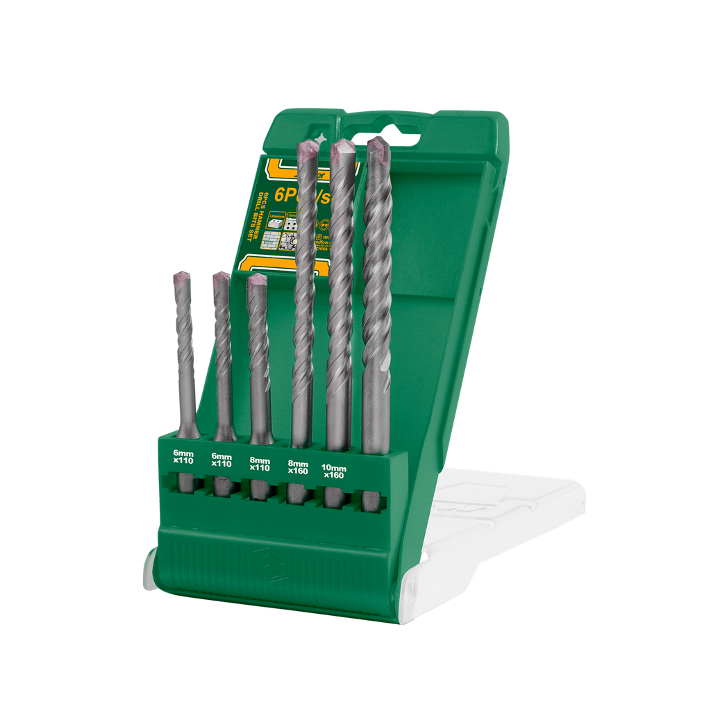 Kit 6 mechas taladro percutor sds plus 6x + 6x + 8x + 8x + 10x + 12x Jadever