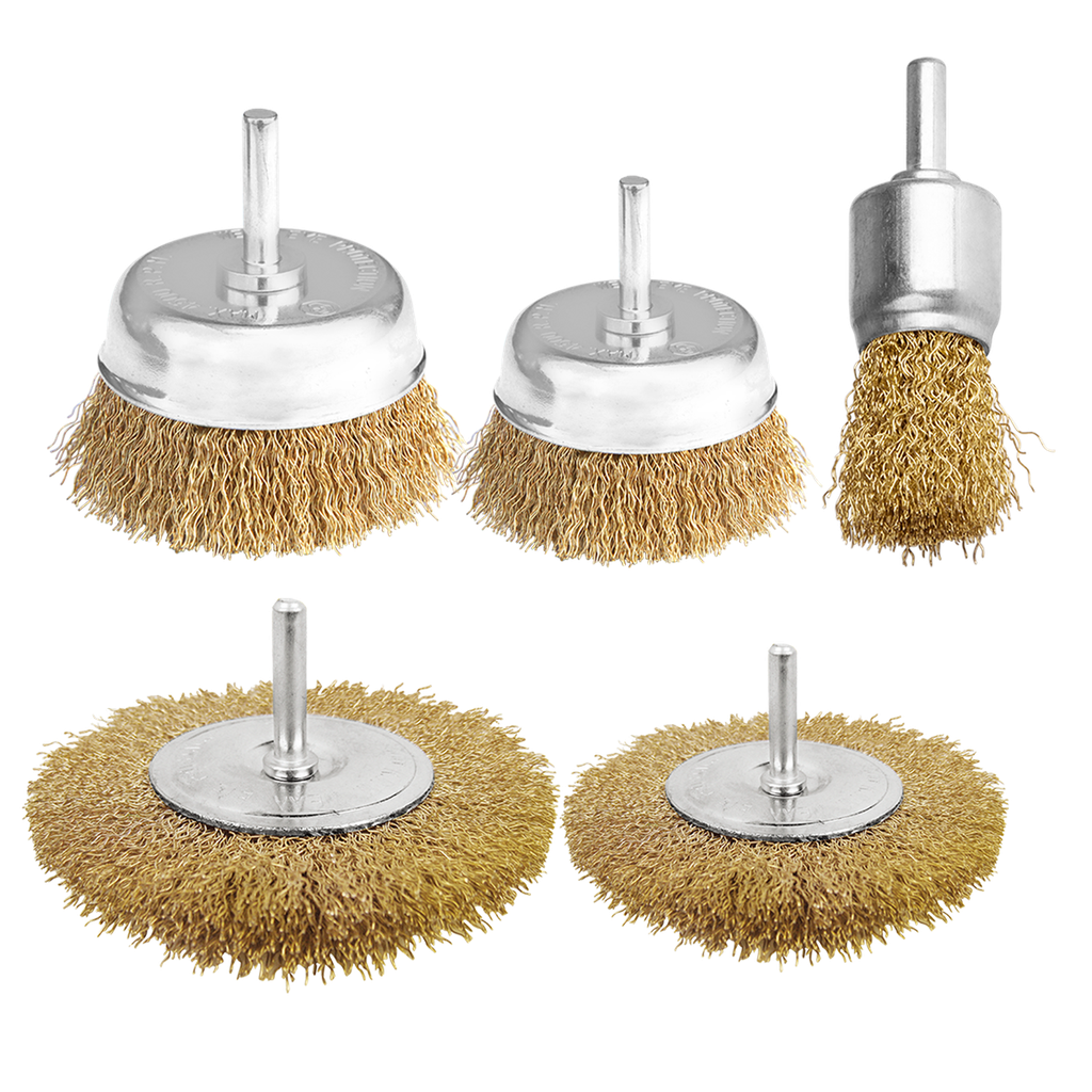 Kit cepillos copa alambre 5 piezas Jadever