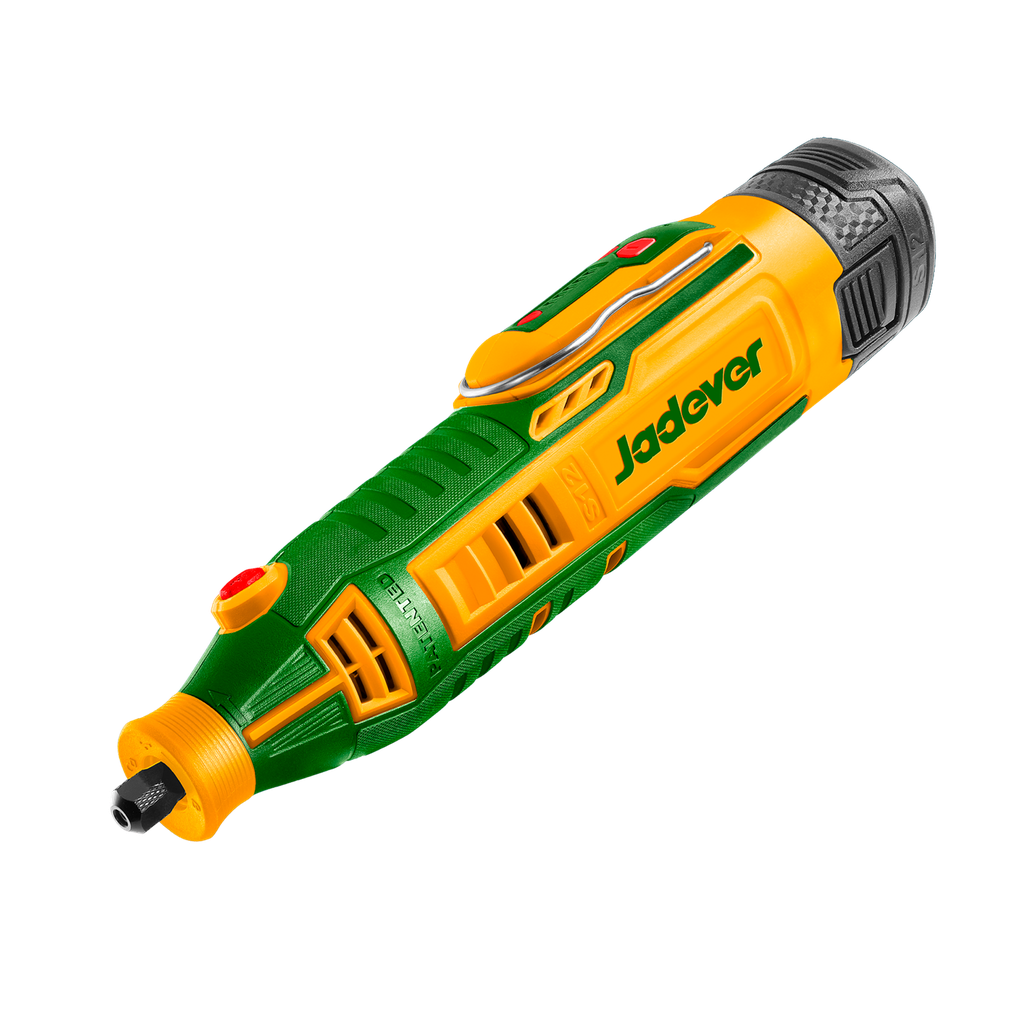 Mini torno inalámbrico 8000-32000 rpm voltaje 12v pinza 32mm control velocidad variable carga usb c (cargador no inluido) incluye accesorios puntas Jadever