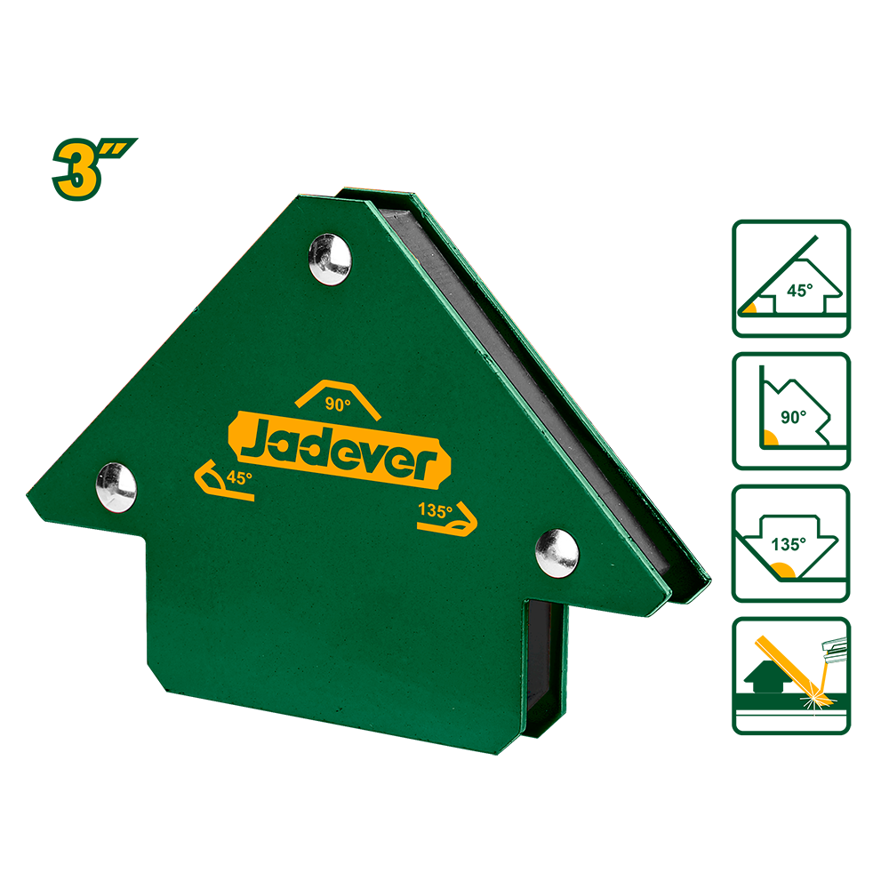 Escuadra Magnética 3" 45° 90° 135° Jadever
