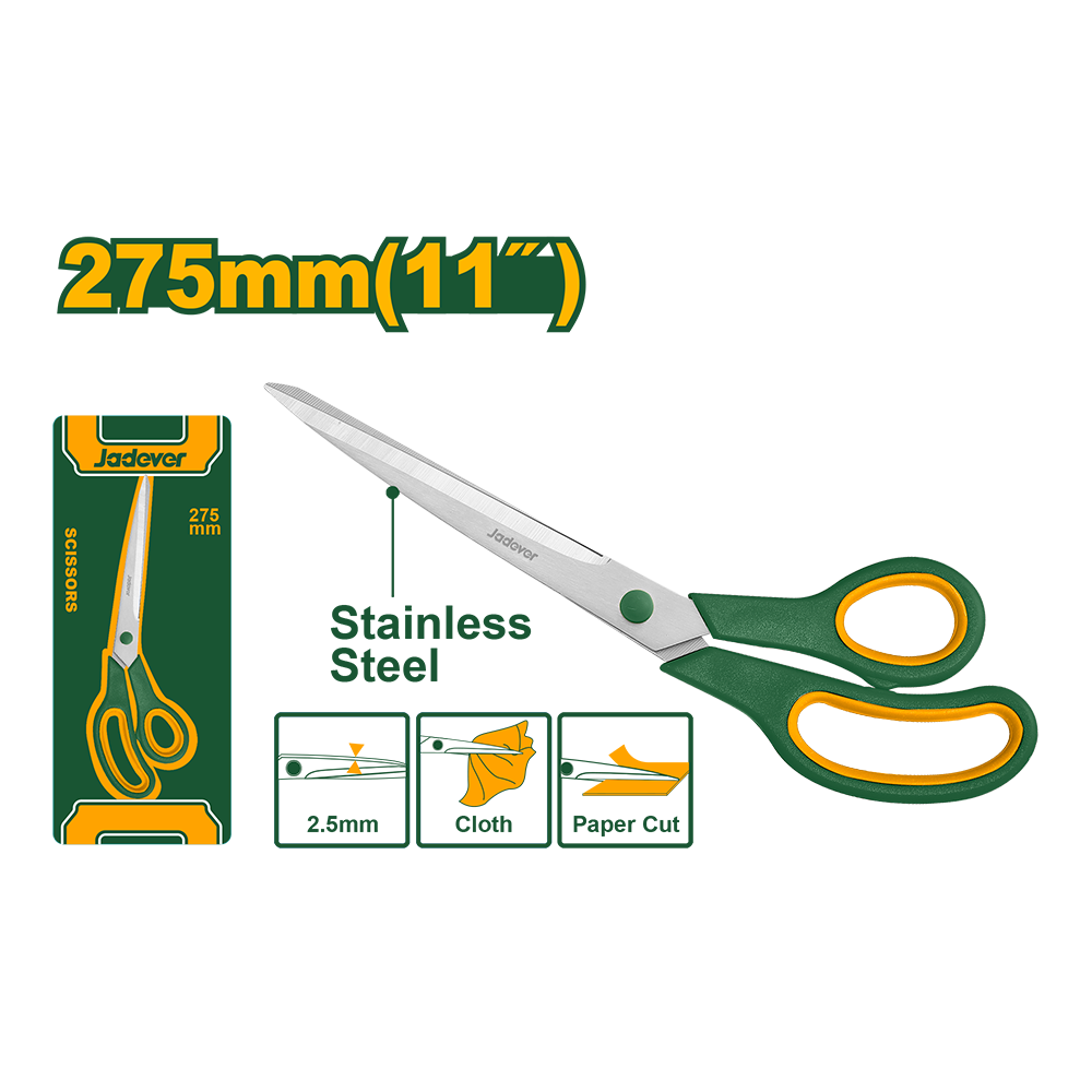 Tijera 275mm (11'') acero inoxidable grosor hoja mango diseño único Jadever