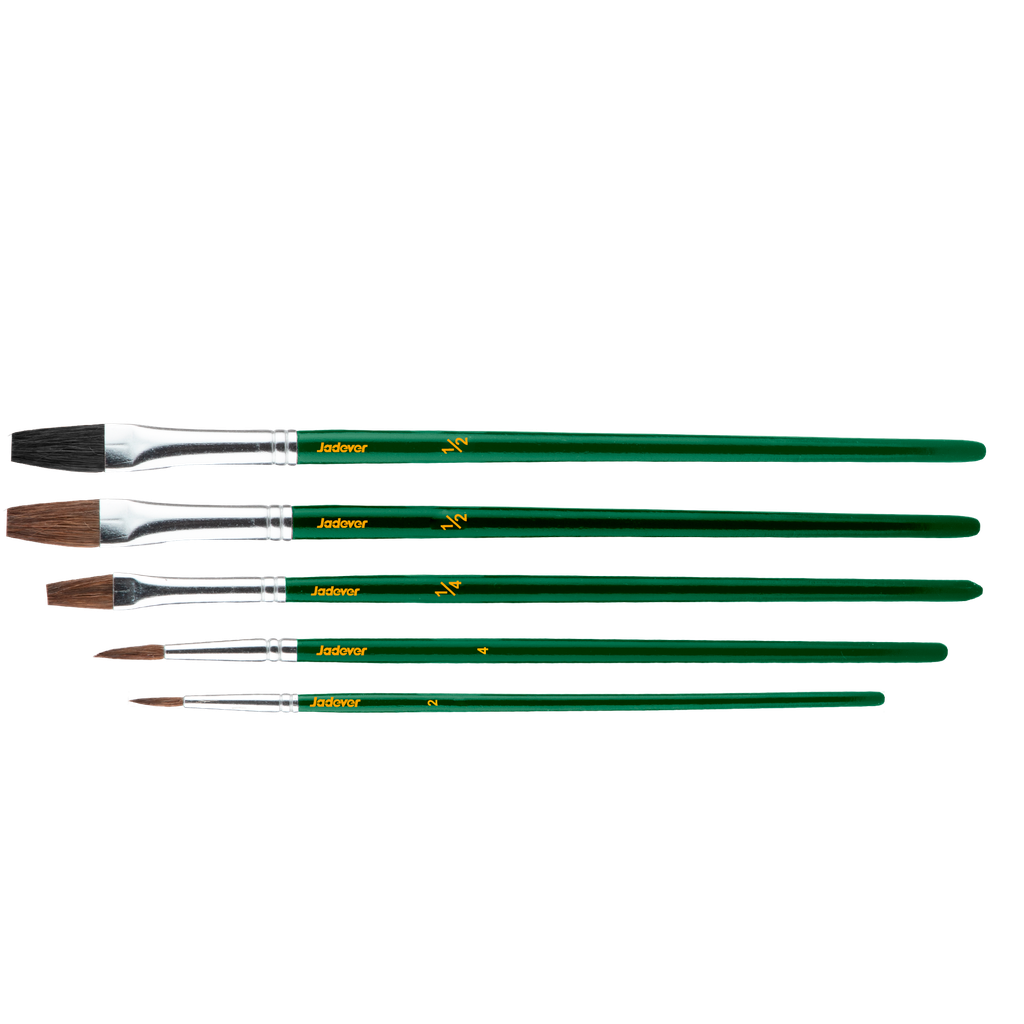 Kit pinceles 5 1 pinceles n°1/2 (x2) n°1/4 n°2 n°4 Jadever