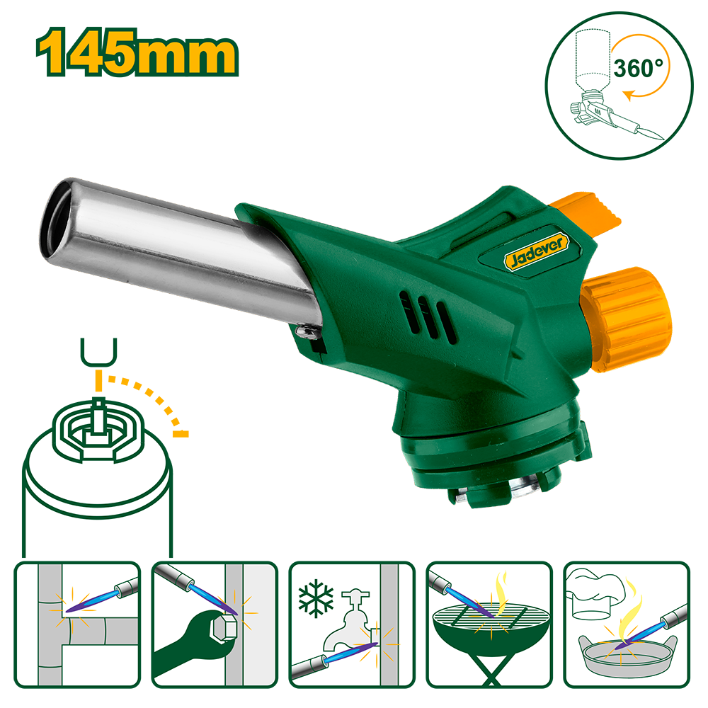 Soplete para cartucho de gas 145mm orientación múltiple magiclick Jadever