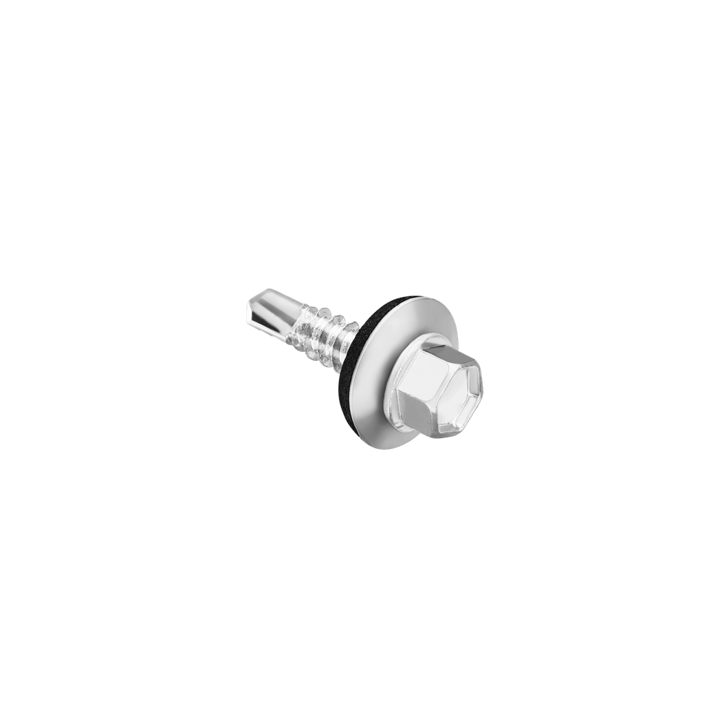 Tornillo punta mecha cabeza hexagonal #12 x 3/4'' (5.5 x 19mm) acero al carbono alta calidad 200 unidades / bolsa Jadever