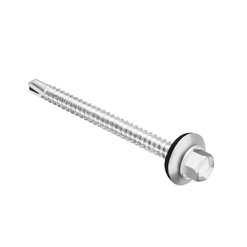 Tornillo punta mecha cabeza hexagonal #12 x 2'' (5.5 x 50mm) acero al carbono alta calidad 120 unidades / bolsa Jadever