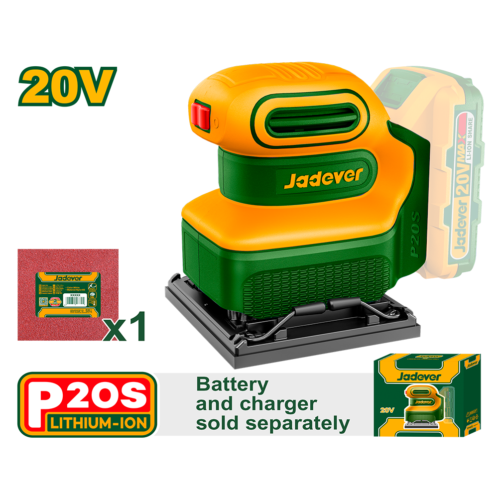 Lijadora Orbital inalámbrica 20V Jadever