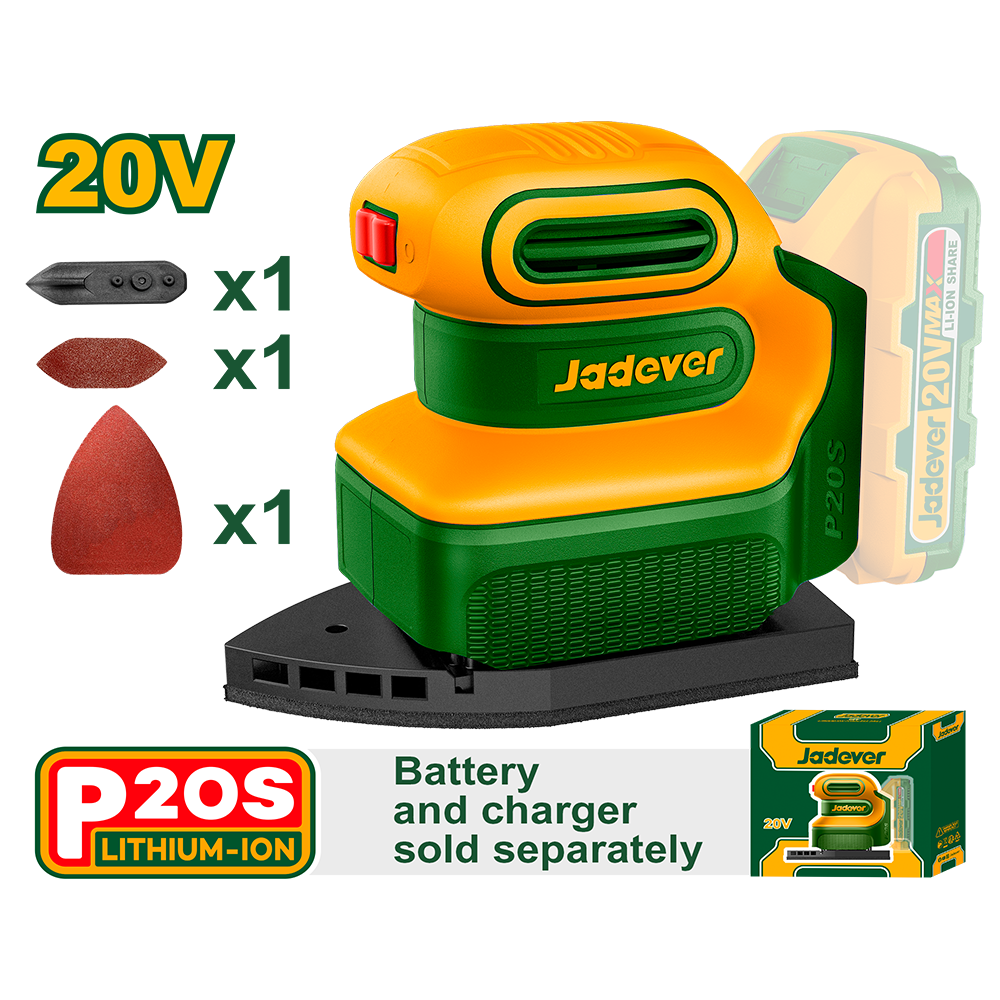 Lijadora Orbital delta inalámbrica 20V 12000rpm Jadever