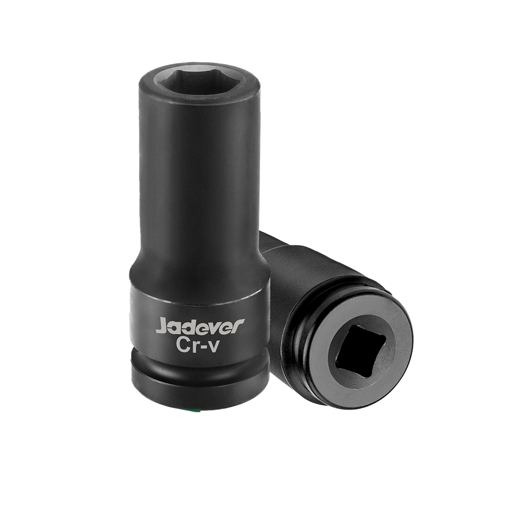 Vaso impacto profundo 1/2'' 27mm longitud material acero 50bv30 (cr-v) + tratamiento térmico Jadever