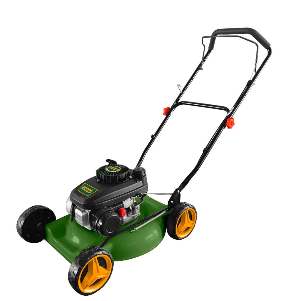 Cortacésped gasolina 141 cc 30 kw (4hp) 2600 rpm empuje manual descarga lateral motor 4 tiempos altura corte 25 75mm ancho corte (18'') rueda 7'' Jadever