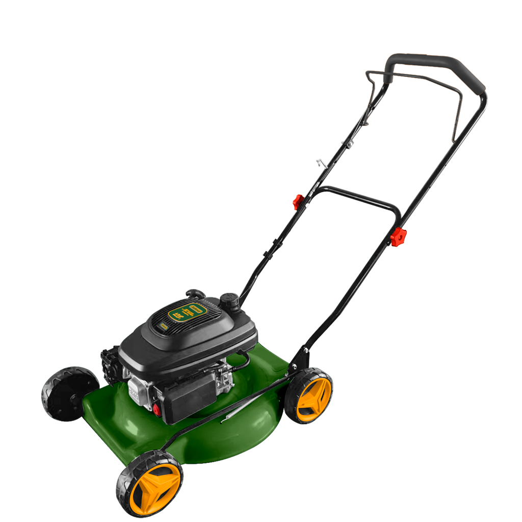 Cortacésped gasolina 196 cc 35 kw (4.8hp) 3600 rpm empuje manual descarga lateral motor 4 tiempos altura corte 25 75mm ancho corte (20'') rueda 7'' Jadever