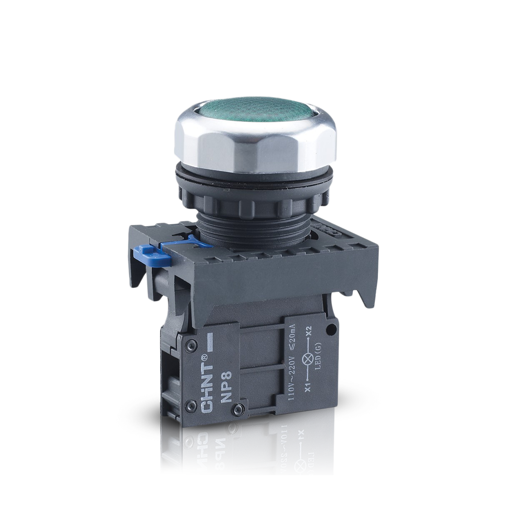INDICADOR LUMINOSO 22 MM - NP8 -  COLOR VERDE 110V-230VCA
