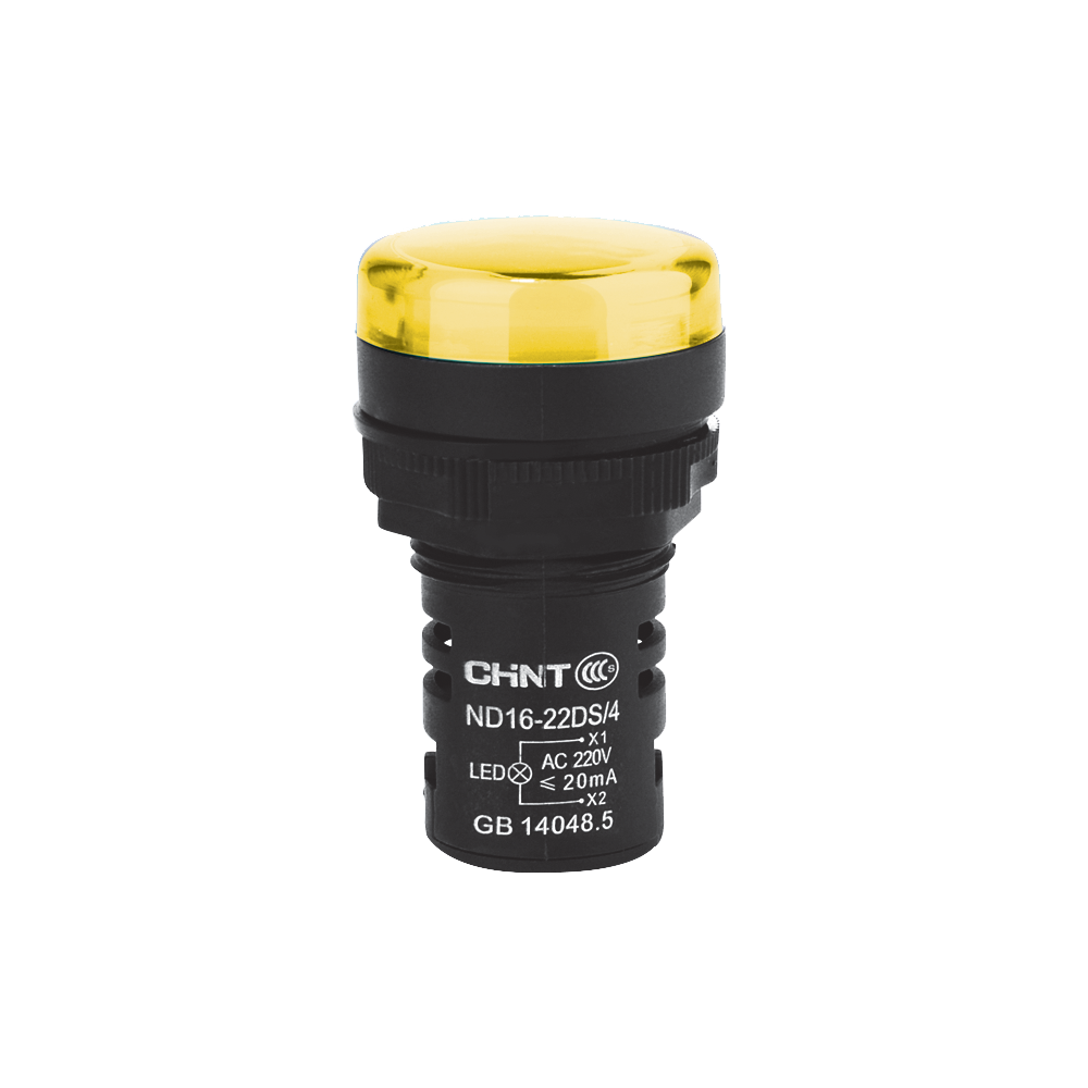 OJO DE BUEY 22 MM COLOR AMARILLO LED RES 24V CORTO