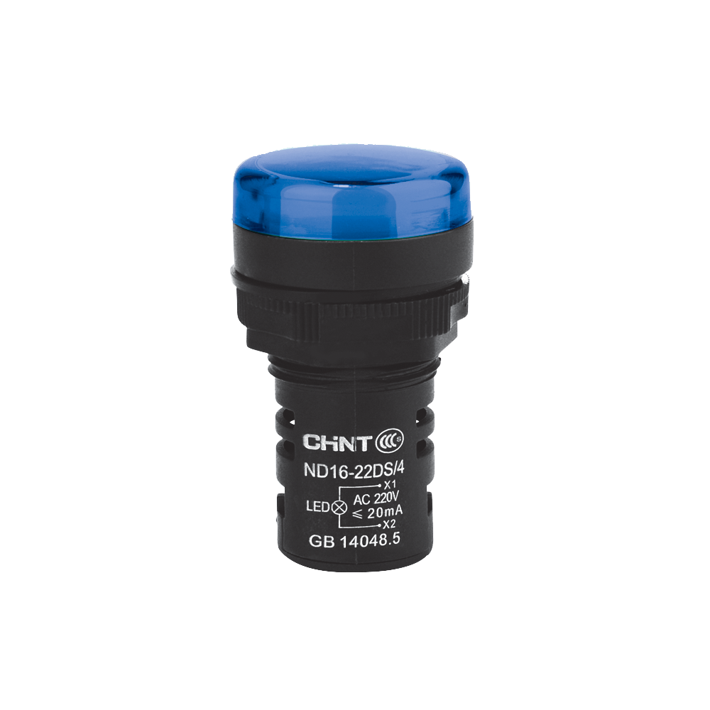 OJO DE BUEY 22 MM COLOR AZUL LED RES 24V CORTO