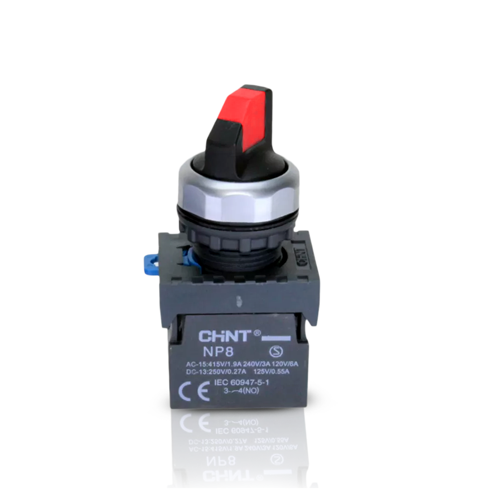PULSADOR TIPO HONGO LUMINOSO DE 22 MM - NP8 - COLOR ROJO 110V-230VCA - C/1NC