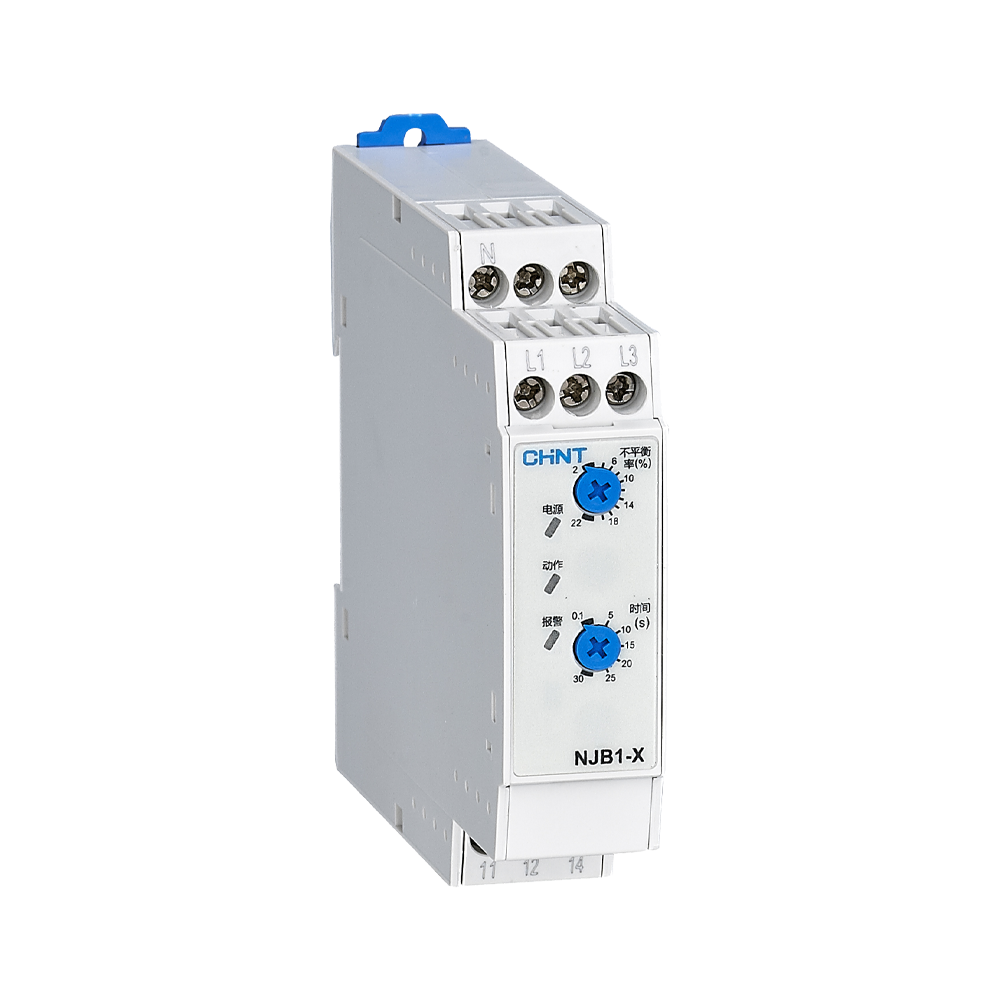 RELÉ ELECTRÓNICO CHINT: desbal. reg; secue., pérdida fase ajustable de 380 a 480VCA (L1-L2-L3 c/s Neutro)