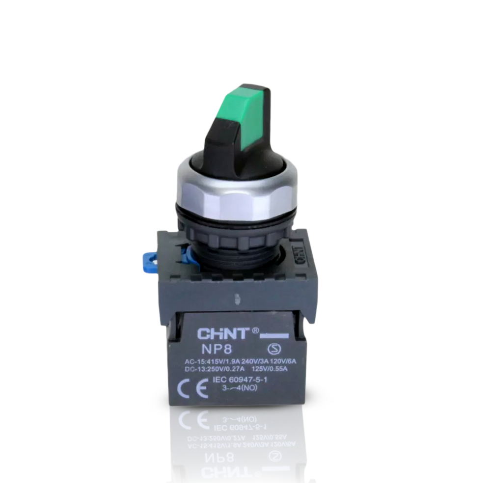 SELECTORA DE 2 POSICIONES 22 MM - NP8 - COLOR VERDE - C/2NA - C/RETORNO