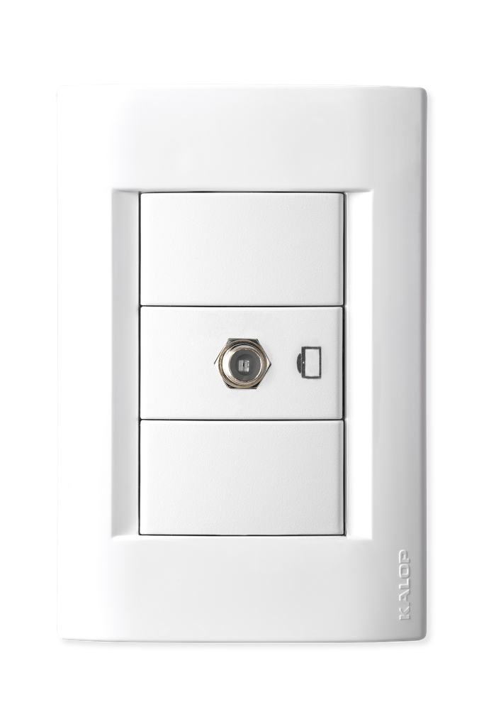 LLAVE CIVIL BLANCA 1 TOMA CATV - KALOP