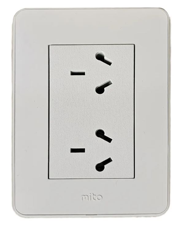 Llave Mito toma doble 10A bin blanco - Jeluz