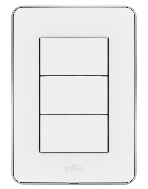 Tapa bastidor Mito 3 módulos blanco/plata - Jeluz