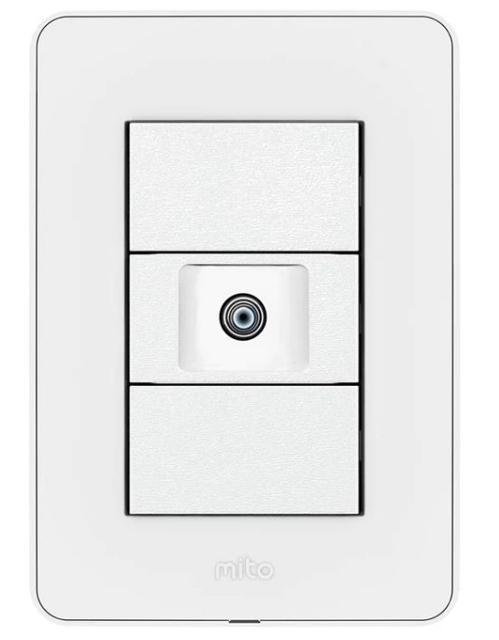 Llave Mito 1 toma TV pin fino blanco - Jeluz