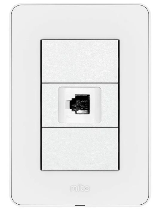 Llave Mito toma telefónico RJ11 blanco - Jeluz