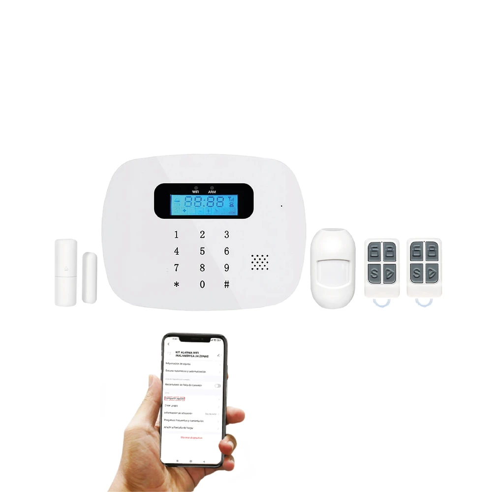 KIT ALARMA WIFI  INALAMBRICA 24 ZONAS TUYA FICATTO