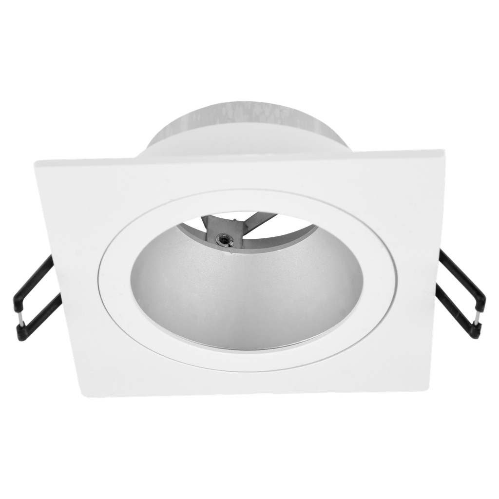 Artefacto de embutir cuadrado antideslumbrande para dicroica aluminio blanco - Macroled