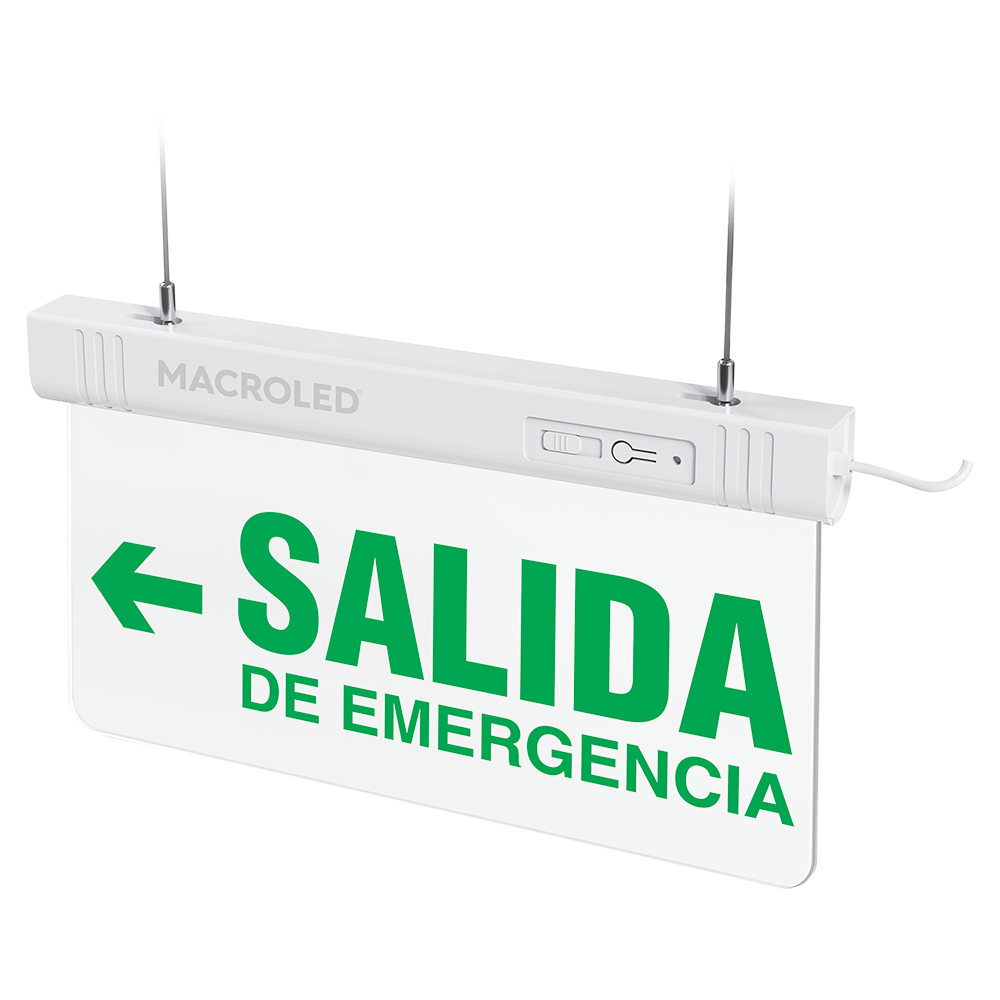 Cartel de Salida de Emergencia Luminoso -Emergencia Izquierda- Macroled