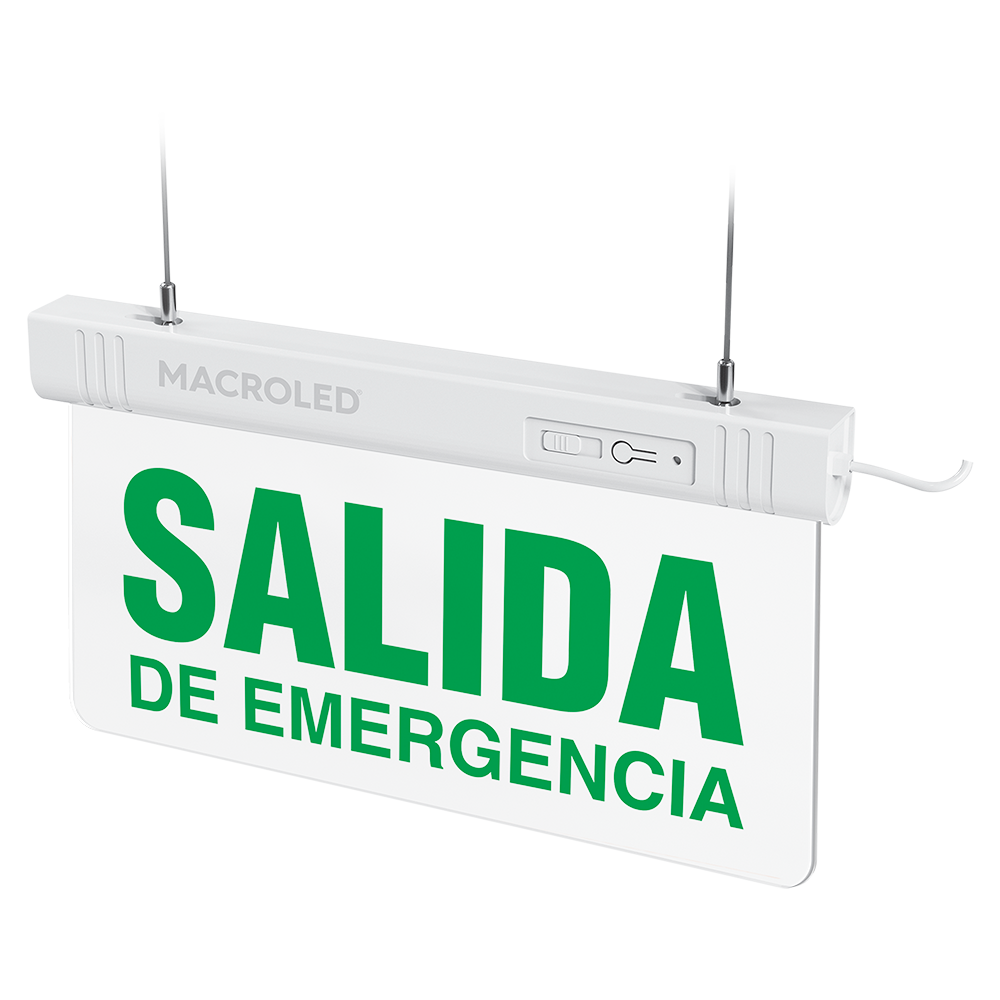 Cartel de Salida de Emergencia Luminoso -Salida de Emergencia- Macroled