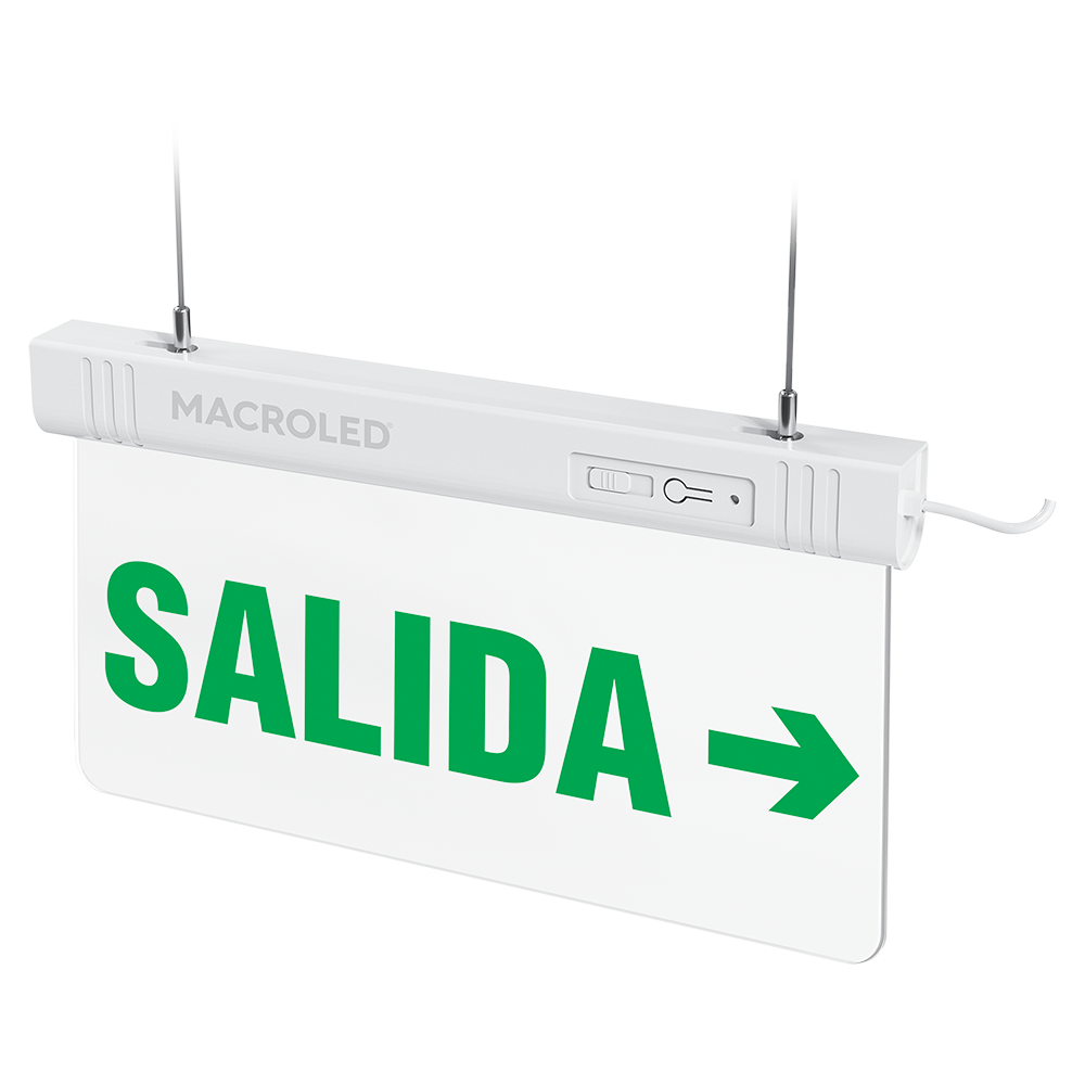 Cartel de Salida de Emergencia Luminoso -Salida Derecha- Macroled