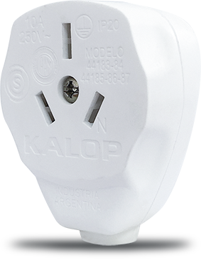 Ficha lateral hembra 10A blanca - Kalop