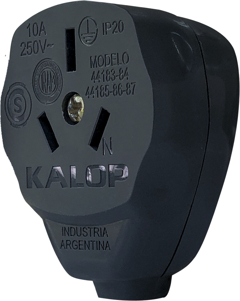 Ficha lateral hembra 10A negra - Kalop