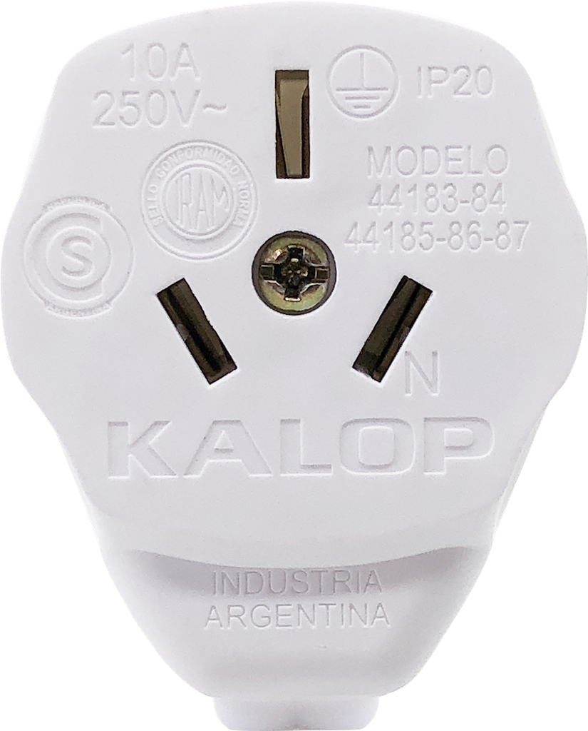 Ficha lateral hembra 10A blanca - Kalop