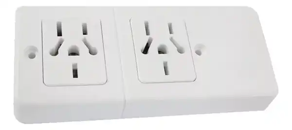 Zapatilla 2 tomas bin sin cable blanco - Kalop