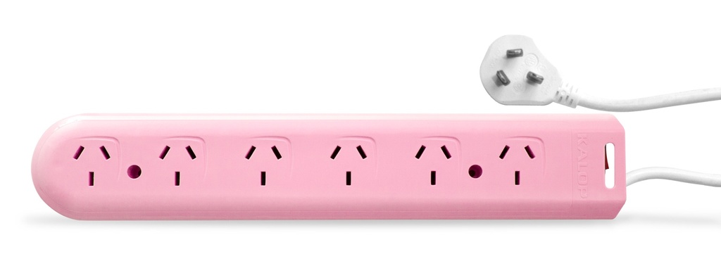 ZAPATILLA 6 TOMAS NOR C/CABLE 1,5 MTS ROSA - KALOP