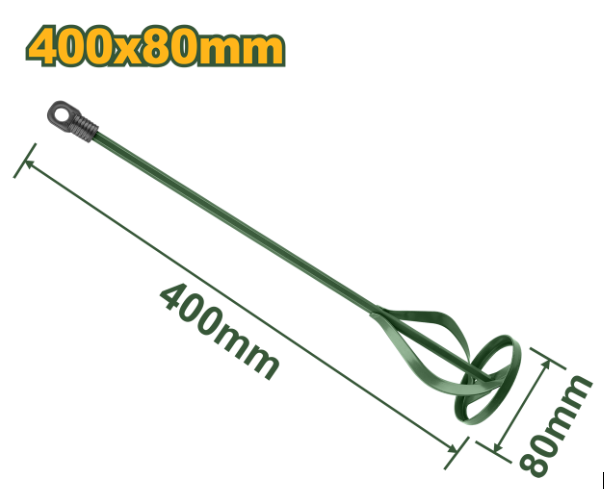 Paleta mezcladora longitud 400mm diametro espesor Jadever
