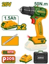 Taladro atornillador inalámbrico 20v 2000rpm con 2 baterías + maletín - Jadever