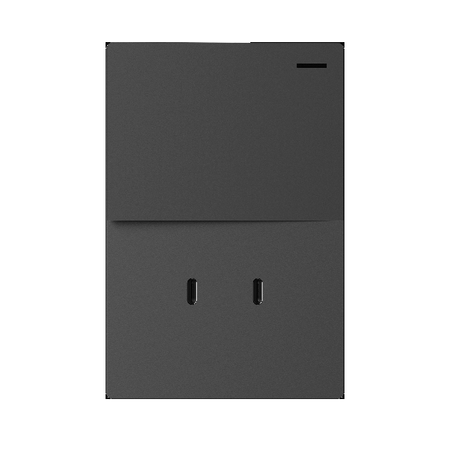 Llave Milán 1 punto + 2 USB-C gris - Macroled