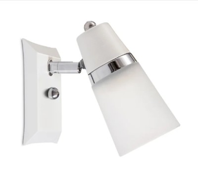 Spot 1 luz blanco con cromo base cuadrada tulipa cónica - Rosario Iluminación