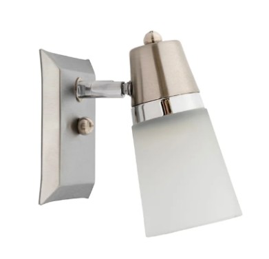 Spot 1 luz platil con cromo base cuadrada tulipa cónica - Rosario Iluminación