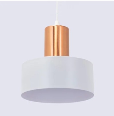 Colgante Tokio chico 19cm cobre con blanco - Rosario Iluminación