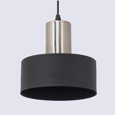 Colgante Tokio chico 19cm platil con negro - Rosario Iluminación